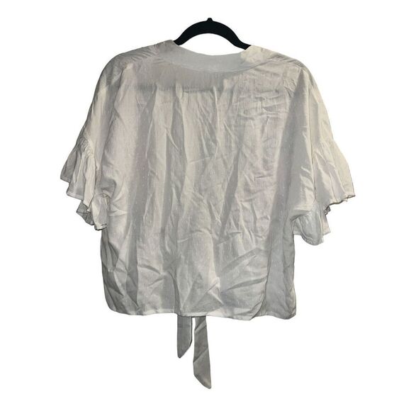 ✨Mystree Kimono Embroidered Ruffle Sleeve Sz Small Top Tie Front✨ - Picture 8 of 12